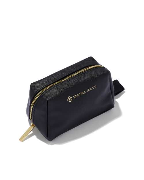 Small Cosmetic Zip Case in Black