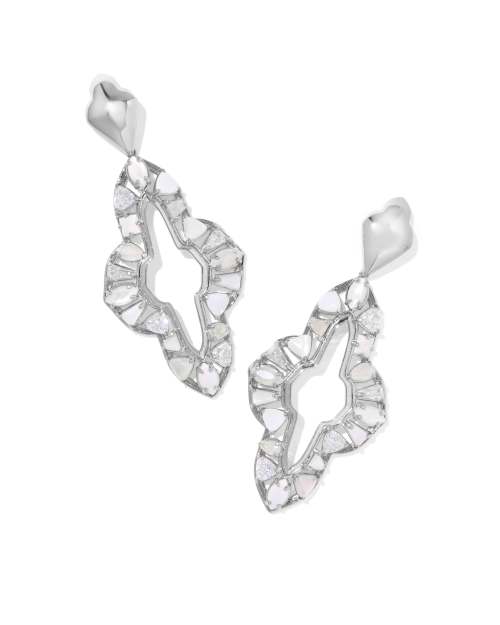 Abbie Silver Crystal Statement Earrings 