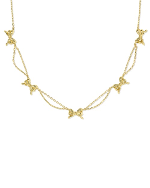 Bow Gold Strand Necklace | Kendra Scott