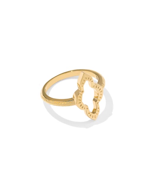 Abbie Open Frame 18k Yellow Gold Vermeil Band Ring