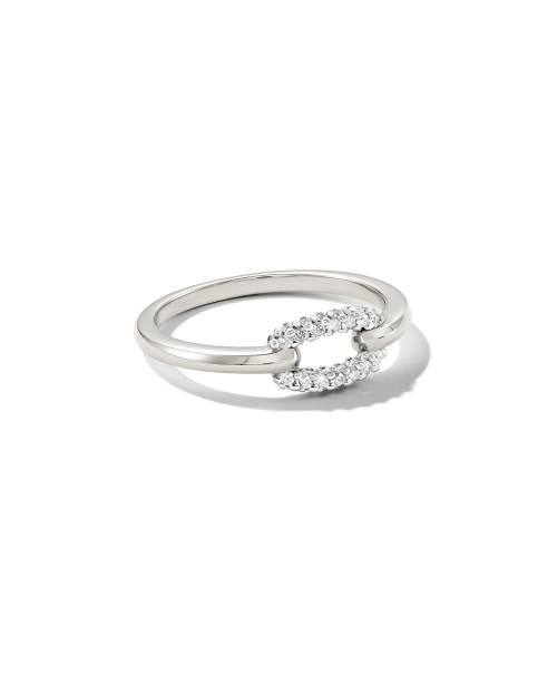 0.15 ct Elisa 14k White Gold Interlocking Band Ring in White Diamond