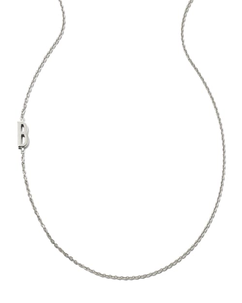 Letter E Inline Initial Necklace in 18k Gold Vermeil