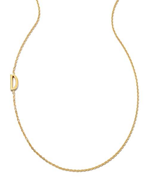 Letter D Inline Initial Necklace in 18k Gold Vermeil