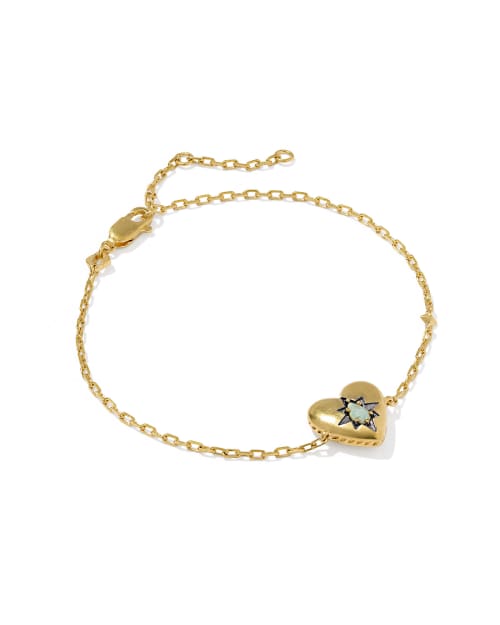 Adia Heart 18k Yellow Gold Vermeil Delicate Chain Bracelet 