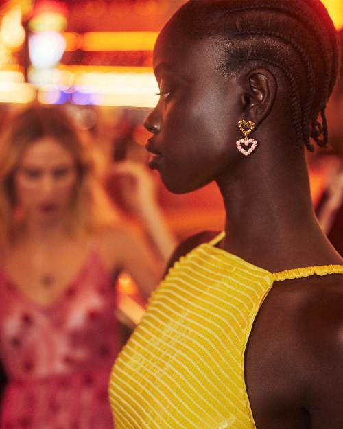 Ashton Gold Heart Drop Earrings Red Glass