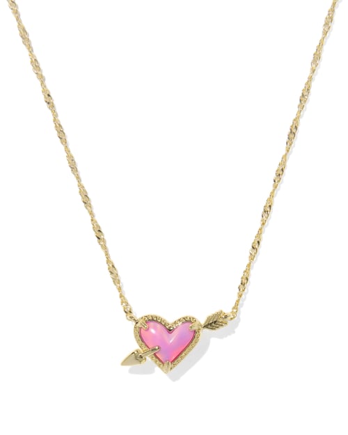 Ari Heart Arrow Gold Short Pendant Necklace 