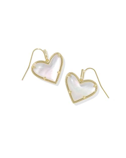 Ari Heart Statement Gold Drop Earrings 