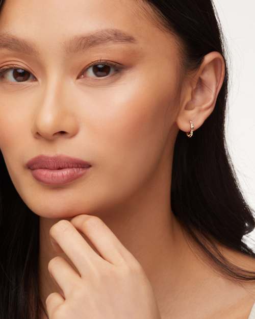 Maggie Huggie Earrings in Rose Gold Filigree Kendra Scott