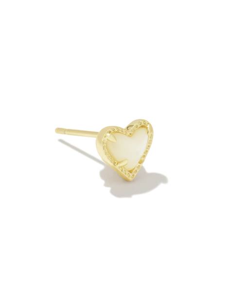 Mini Ari Heart Gold Single Stud Earring in Fuchsia Magnesite