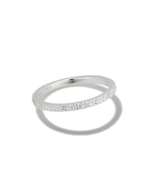 Arynn Sterling Silver Band Ring in White Sapphire