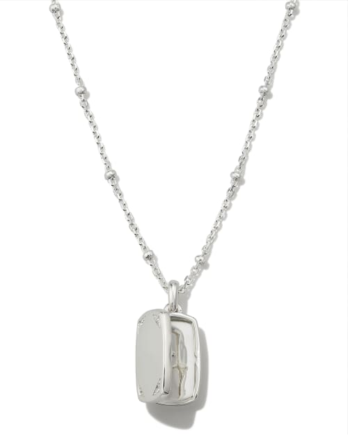Tinsley Sterling Silver Tiny Locket Necklace in White Topaz