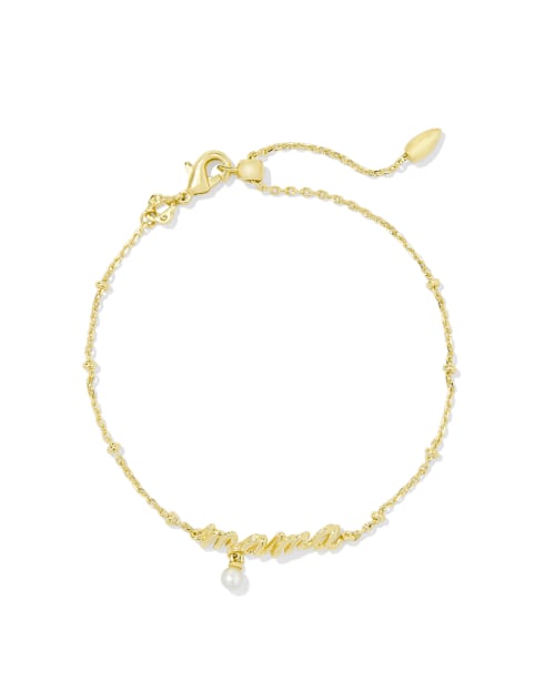 Mama Script Delicate Chain Bracelet in Gold