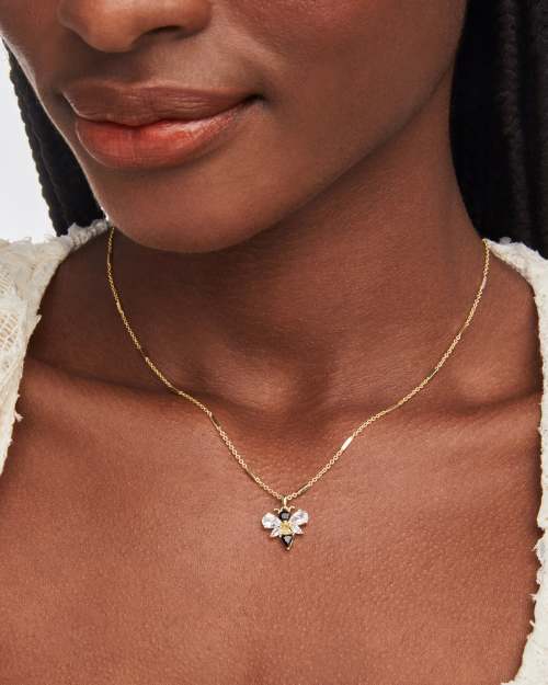 Bee Gold Short Pendant Necklace