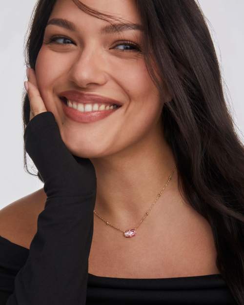 Elisa Lattice Frame Gold Short Pendant Necklace | Kendra Scott