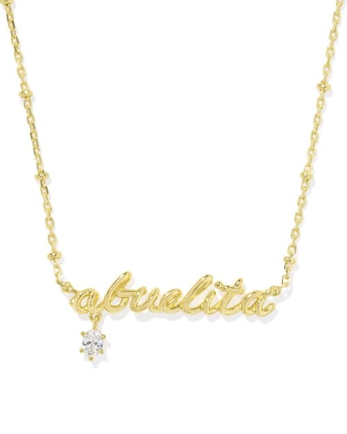 Abuelita Gold Crystal Short Pendant Necklace