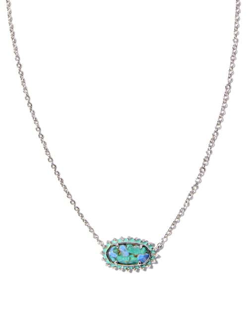 Elisa Silver Color Burst Frame Short Pendant Necklace in Bronze