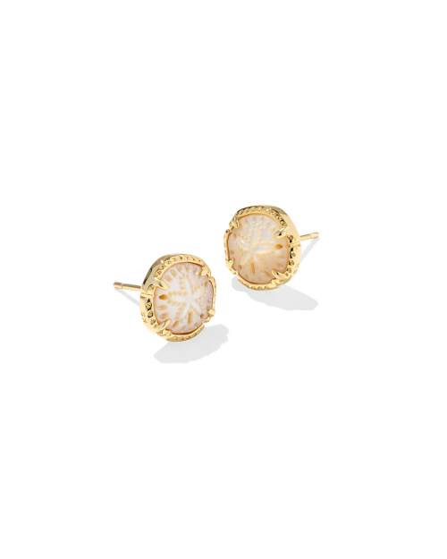 Sand Dollar Gold Stud Earrings