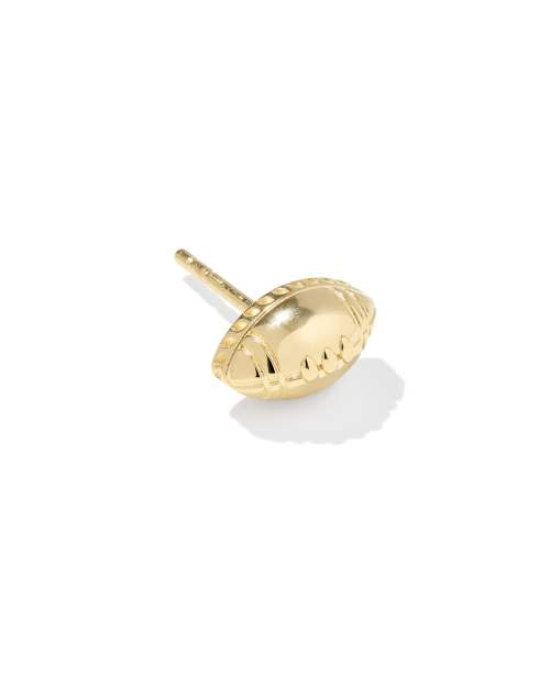 Football 18k Yellow Gold Vermeil Single Stud Earring 
