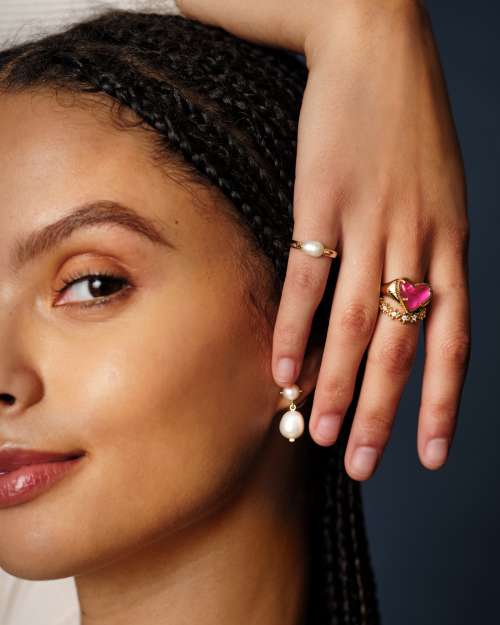 Madeline 14k Yellow Gold Band Ring in White Diamond