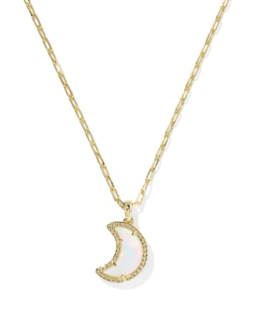 Moon Gold Short Pendant Necklace