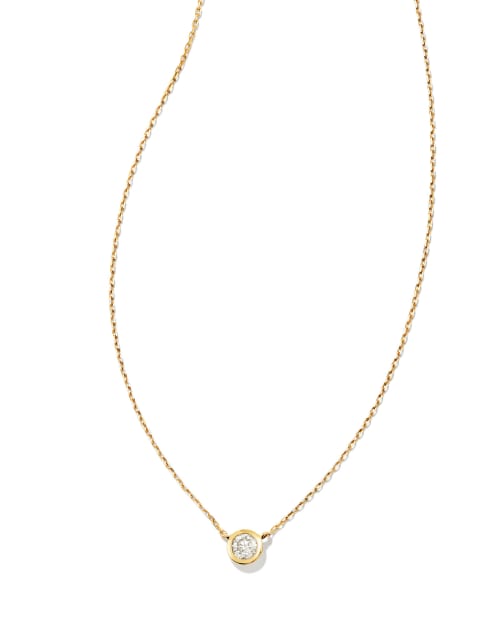 0.15 ct Audrey 14k Yellow Gold Pendant Necklace in White Diamond