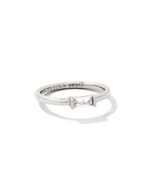Juliette Silver Band Ring in White CZ
