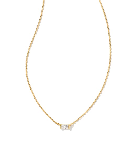 Juliette Gold Pendant Necklace in White CZ
