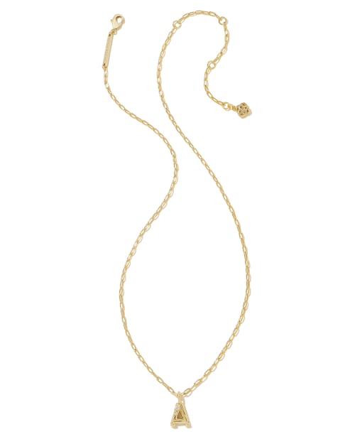 Ari Heart Letter A Gold Short Pendant Necklace