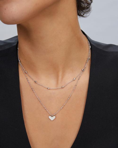 Ari Heart Multi Strand Necklace in Silver Kendra Scott