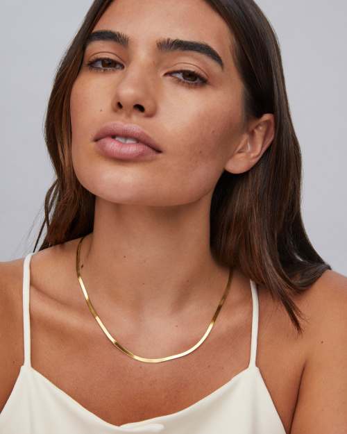 Herringbone Chain Necklace in 18k Yellow Gold Vermeil Kendra Scott