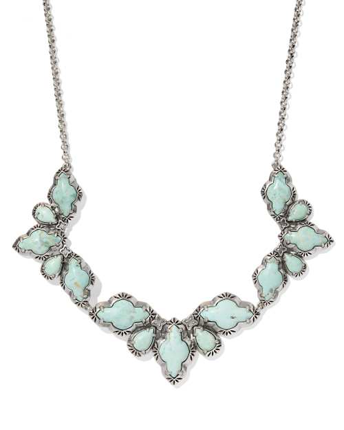 Abbie Vintage Silver Etch Frame Statement Necklace