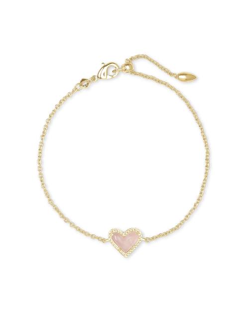 Ari Heart Gold Pendant Necklace in Iridescent Drusy