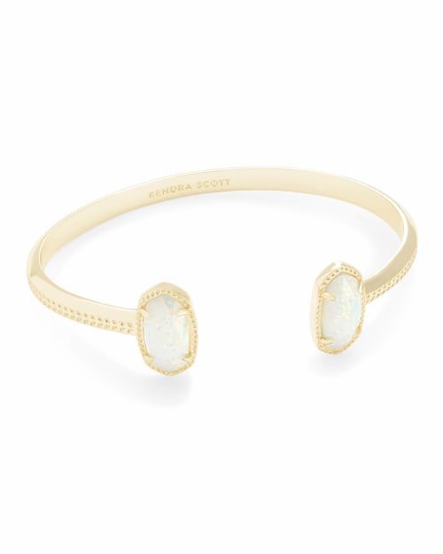 Elton Gold Cuff Bracelet in White Kyocera Opal | Kendra Scott