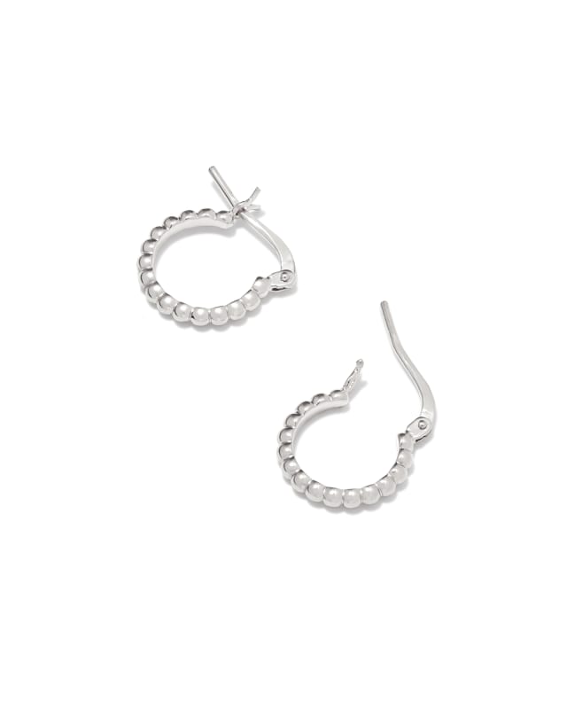 Beaded 13mm Huggie Earrings in Sterling Silver image number 1.0