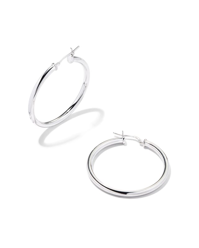 40mm sterling silver hoop earrings clearance