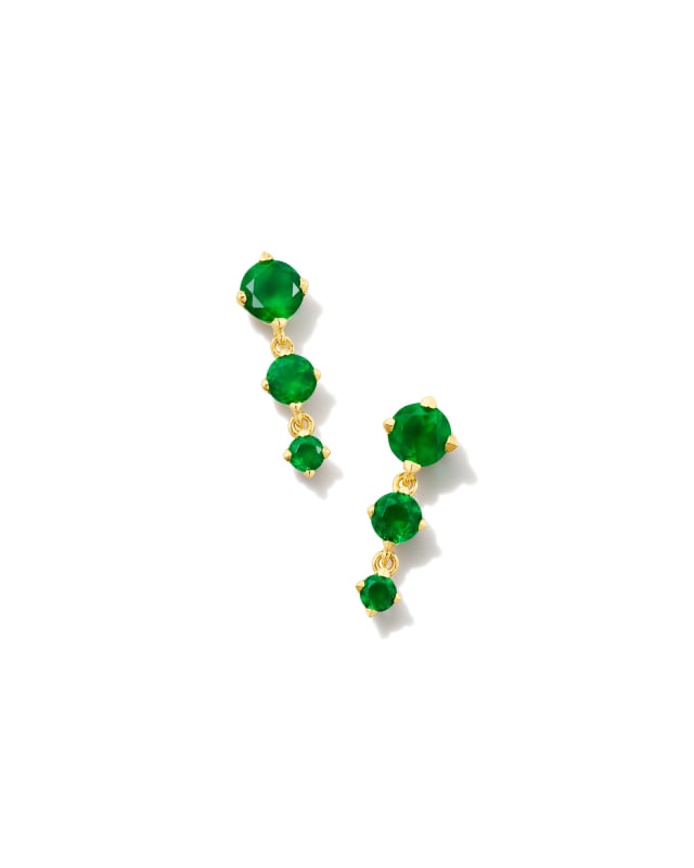 Blakely 18k Gold Vermeil Drop Earrings in Green Onyx | Kendra Scott