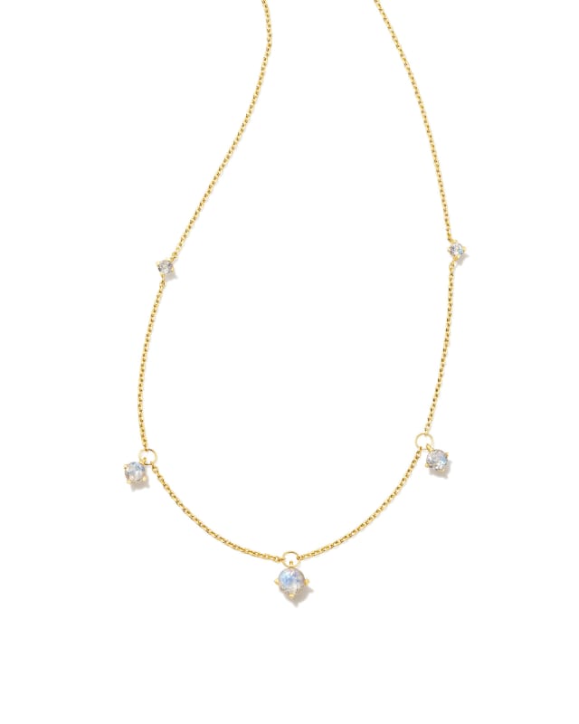 Blakely 18k Gold Vermeil Strand Necklace in Rainbow Moonstone image number 0.0