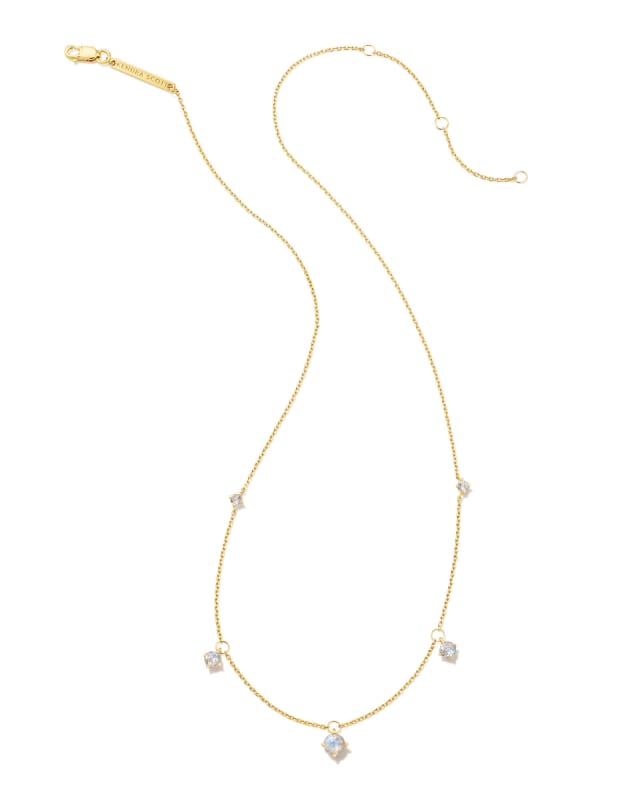 Blakely 18k Gold Vermeil Strand Necklace in Rainbow Moonstone image number 1.0