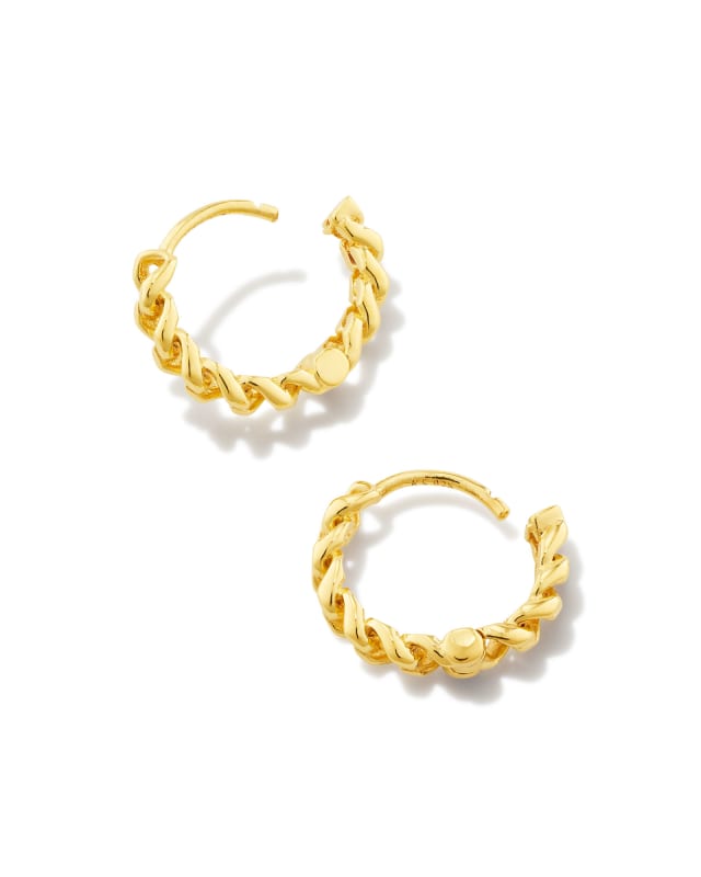 Grace Huggie Earrings in 18k Gold Vermeil image number 2.0