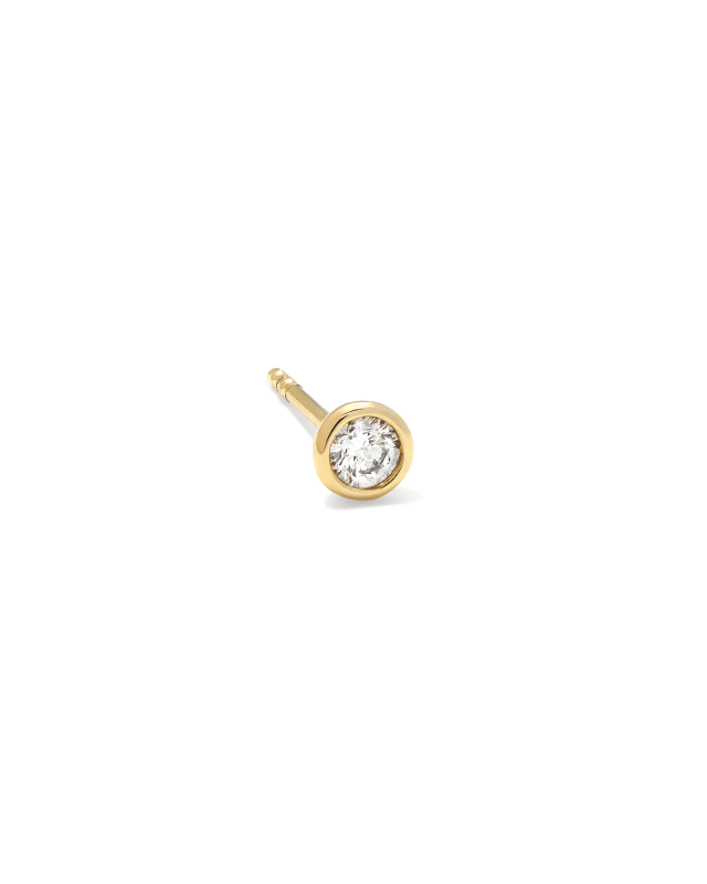 Audrey 14k Yellow Gold Medium Single Stud Earring in White Diamond image number 0.0