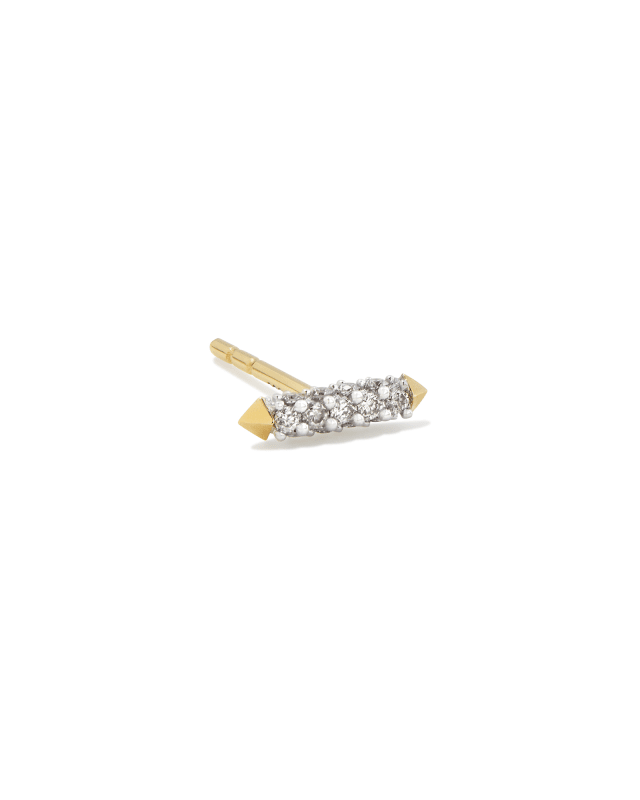 Remi 14k Yellow Gold Single Stud Earring in White Diamond image number 0.0