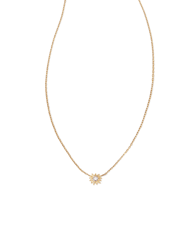 Diamond Blossom Necklace, 14K White Gold