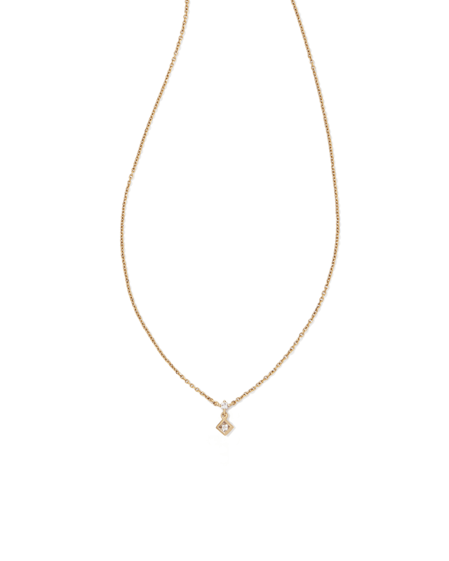 Michelle 14k Yellow Gold Strand Necklace in White Diamond