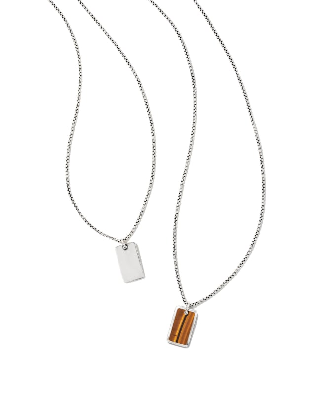 Dog Tag Necklace in Oxidized Sterling Silver | Kendra Scott