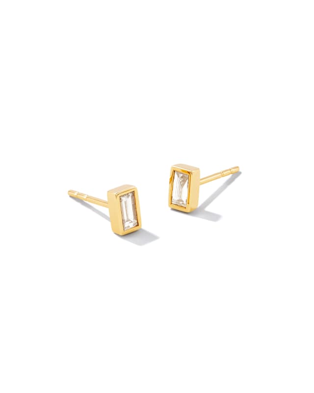 Isabella 14k Yellow Gold Stud Earrings in White Diamond image number 0.0