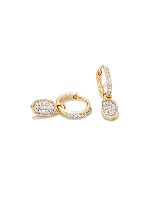 Marisa 14k Yellow Gold Huggie Earrings in White Diamond image number 0.0