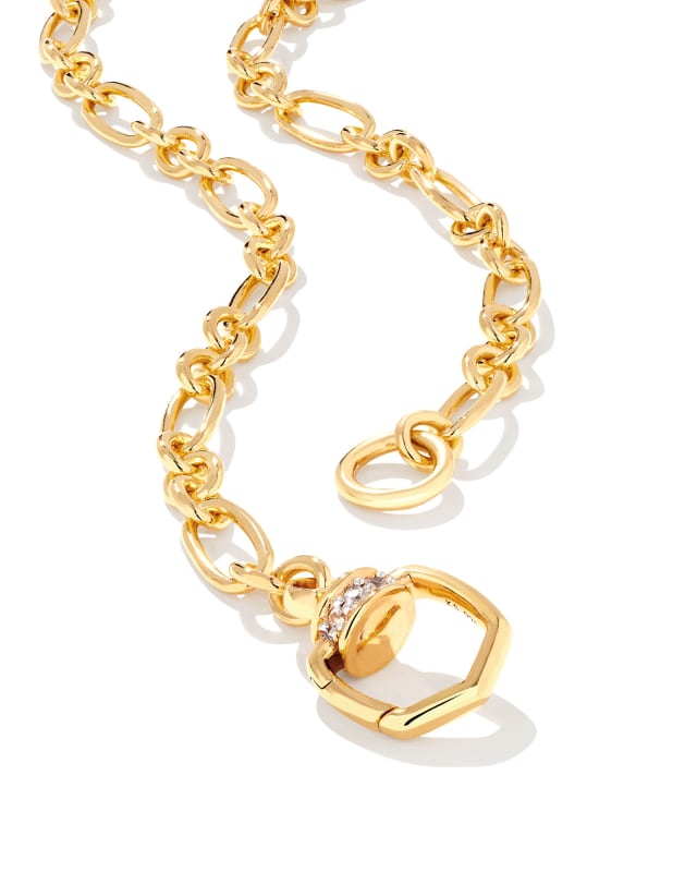 Josephine 18k Gold Vermeil Chain Necklace in White Sapphire image number 1.0