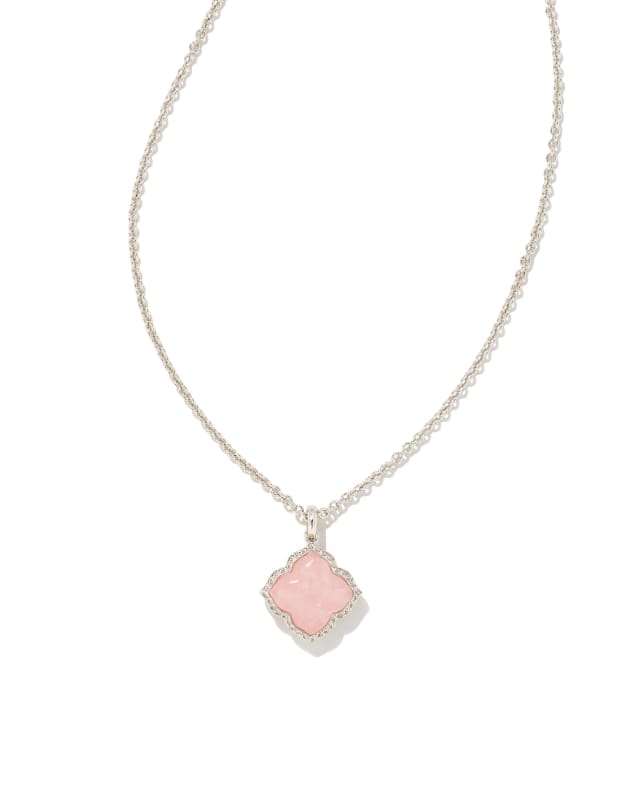 Mallory Silver Pendant Necklace in Rose Quartz image number 0.0