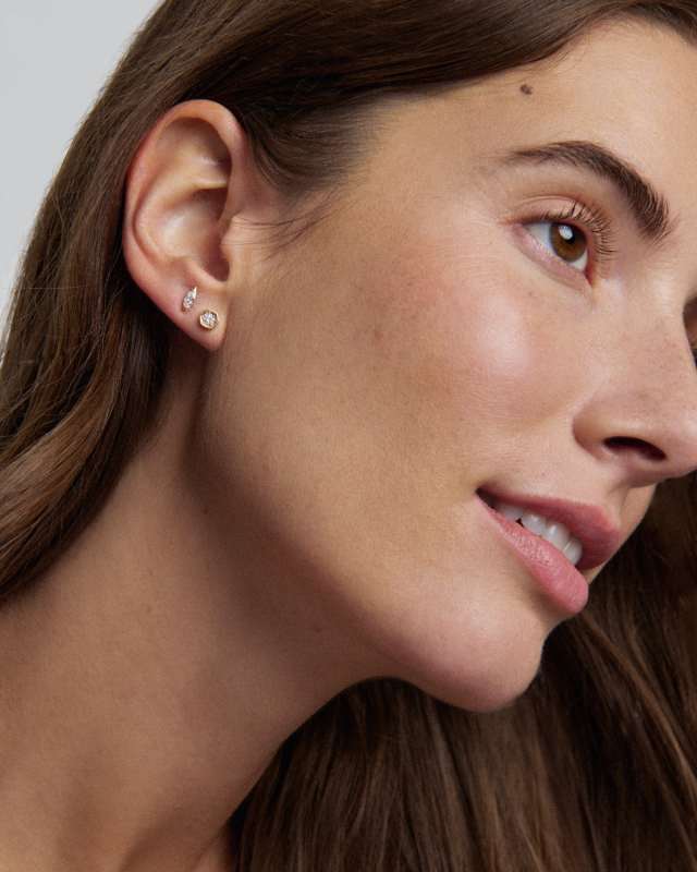 0.2 ct Lab Grown White Diamond Davie 14k Yellow Gold Studs  image number 2.0