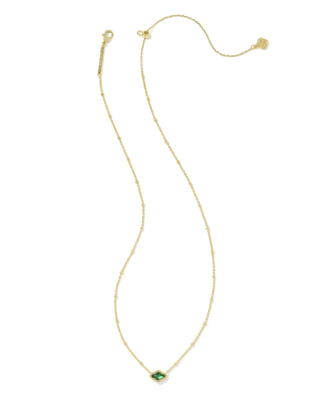 Mini Abbie Gold Satellite Short Pendant Necklace in Green Illusion image number 1.0